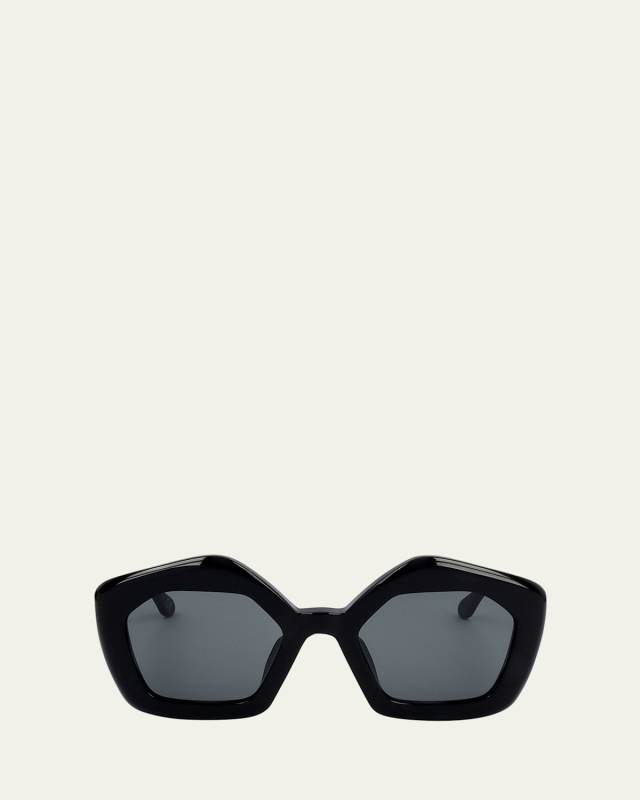 Logo Acetate Butterfly Sunglasses